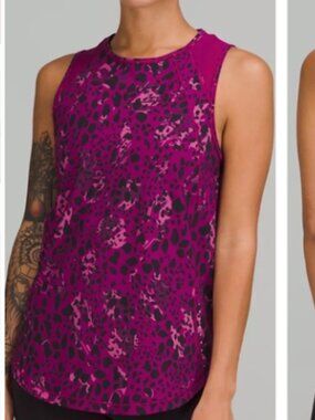 Lululemon Cheetah Camo Magenta Purple Animal Print Sculpt Tank Sleeveless Top 6